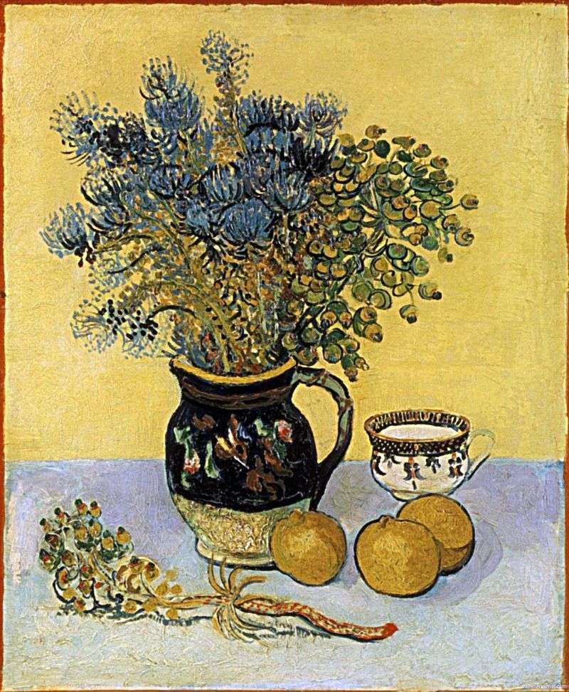 Still Life: brocca in stile maiolica con fiori di campo   Vincent Van Gogh