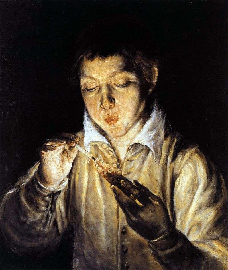 Il ragazzo che accende una torcia   El Greco