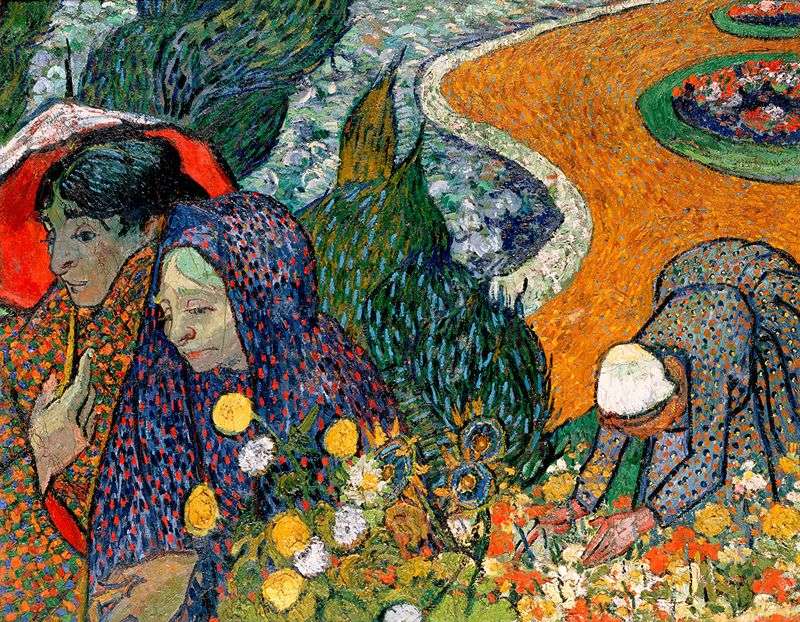 Walk in Arles   Vincent Van Gogh