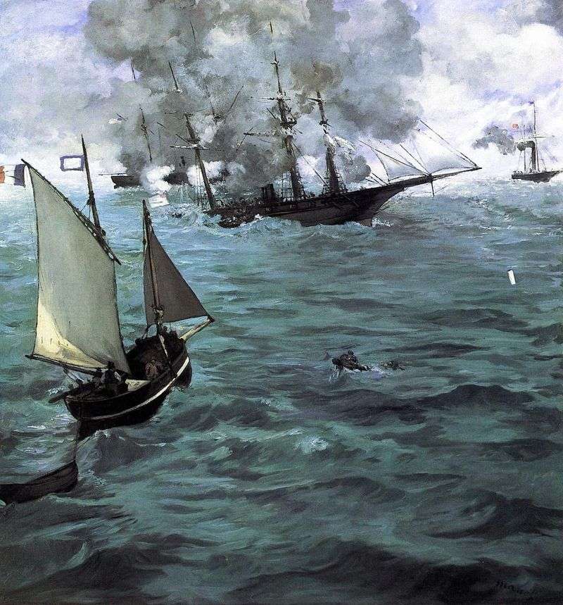 La battaglia tra Kirsedge e Alabama   Edouard Manet