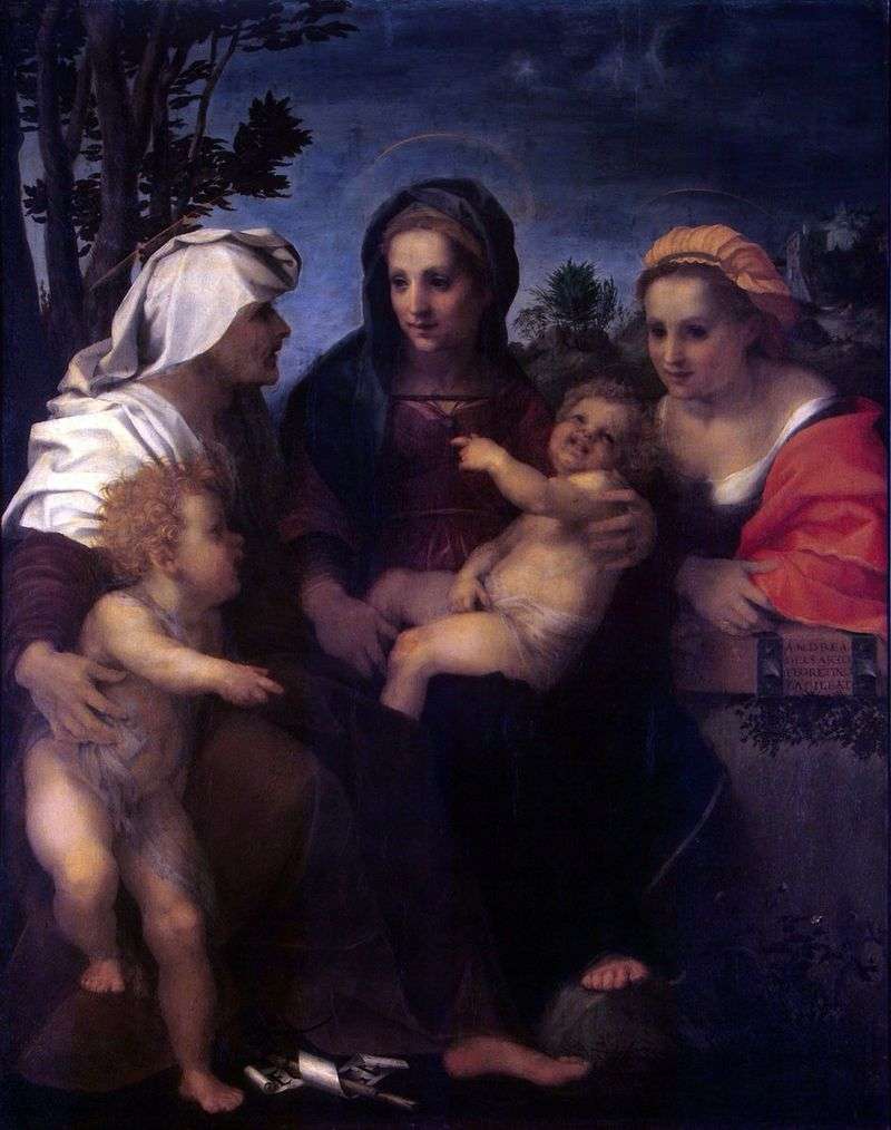 Madonna col Bambino, Santi Caterina, Elisabetta e Giovanni Battista   Andrea del Sarto