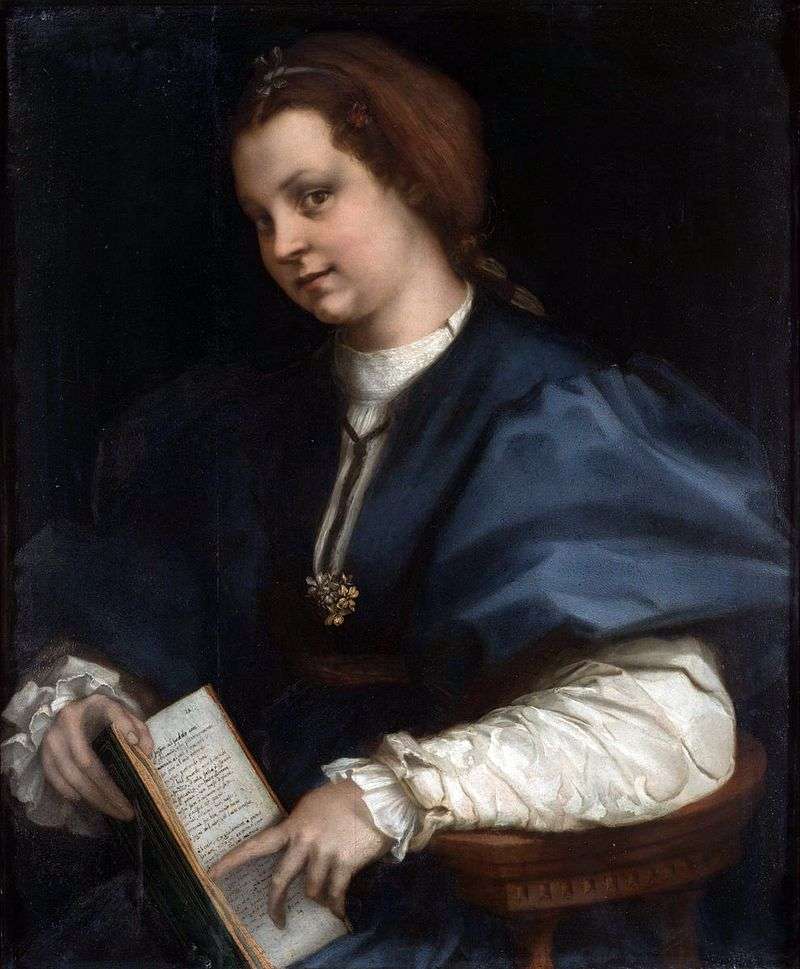 Ritratto di una ragazza con un libro di poesie di Petrarca   Andrea del Sarto