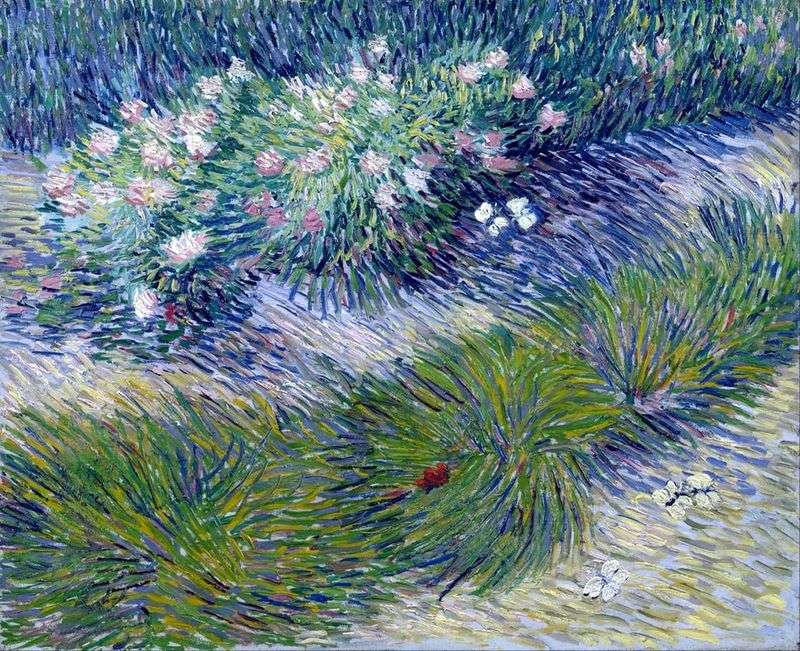 Erba e farfalle   Vincent Van Gogh