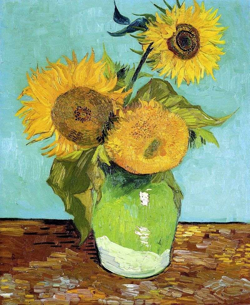 Tre girasoli in un vaso   Vincent Van Gogh