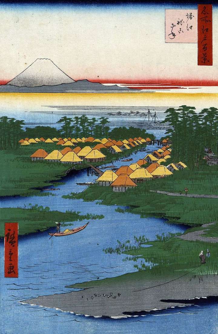 Horie e Nekozane   Utagawa Hiroshige