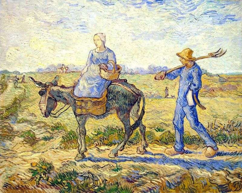 Mattina: partenza per il lavoro (di Millet)   Vincent Van Gogh
