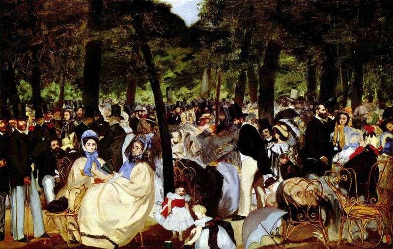 Musica nel giardino delle Tuileries   Edouard Manet