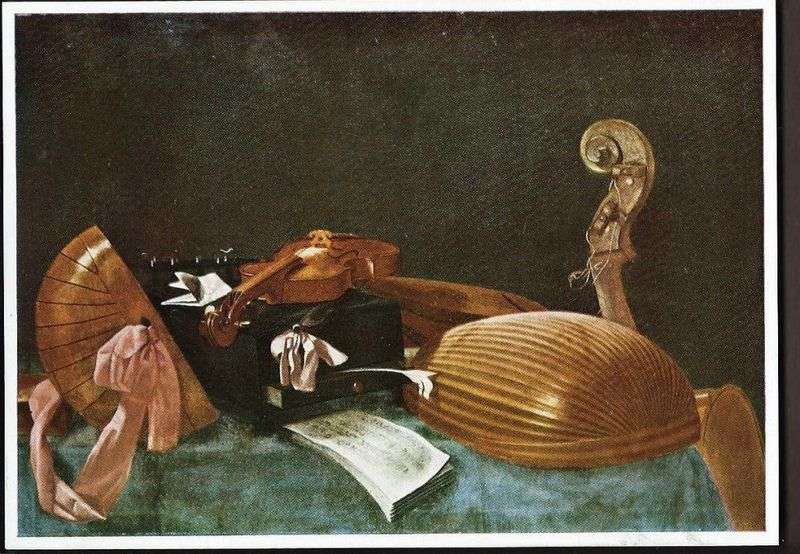 Natura morta con strumenti musicali   Evaristo Baschenis