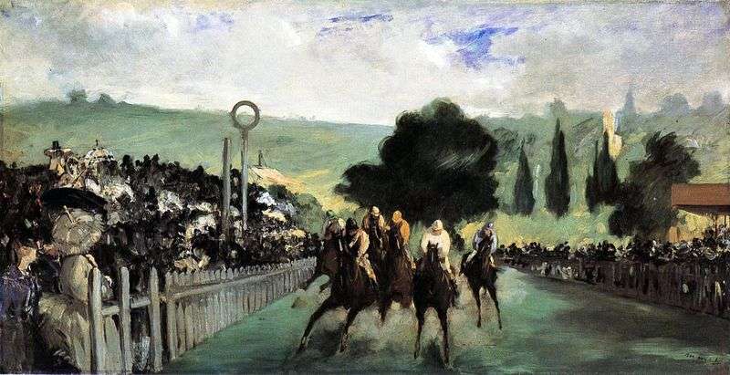 Ippica su Longchamp   Edouard Manet
