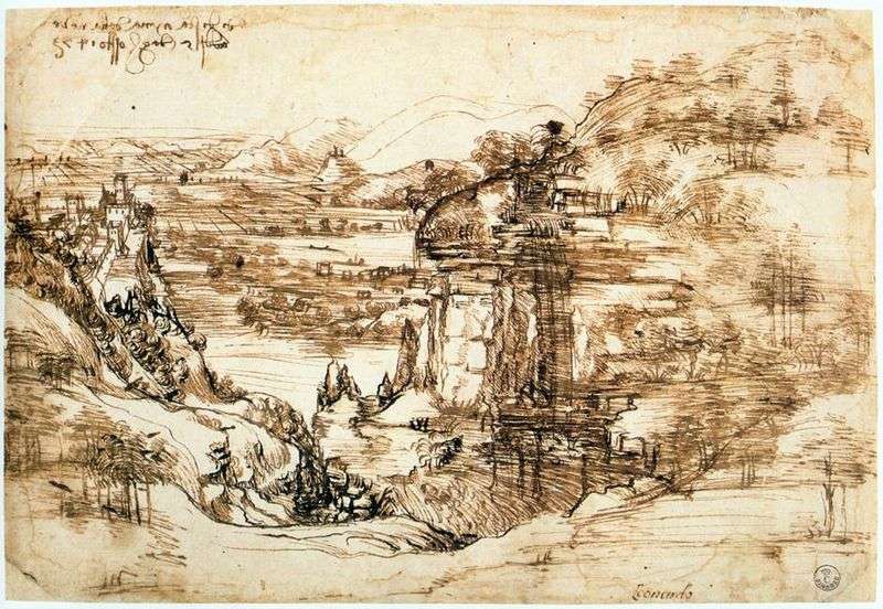 Paesaggio Arno   Leonardo da Vinci