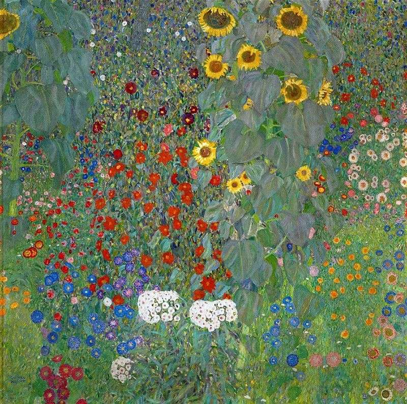 Fiori Klimt.Girasoli Nel Giardino Di Campagna Gustav Klimt