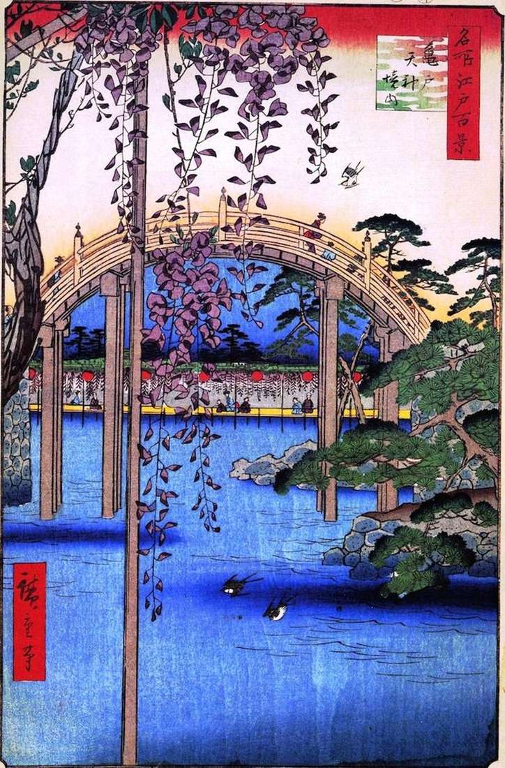 Il territorio del santuario Tenzin a Kameido   Utagawa Hiroshige
