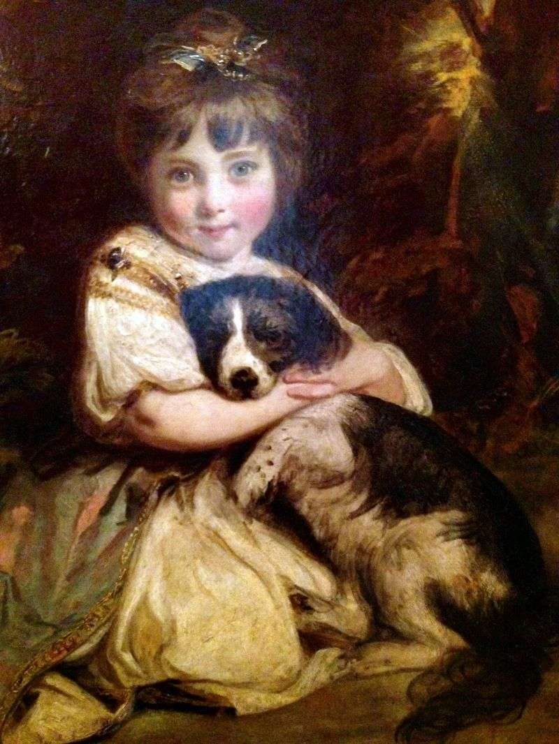 Ritratto di Miss Bowles con un cane   Joshua Reynolds
