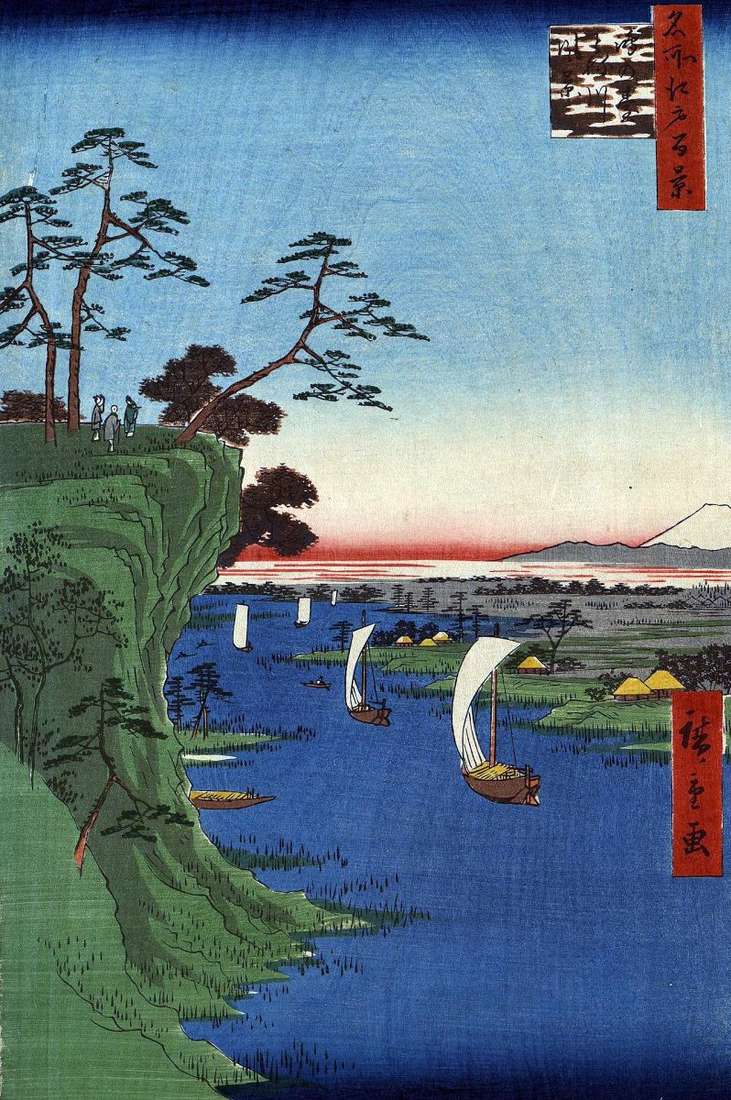 Konodai Hill, fiume Tonegawa   Utagawa Hiroshige