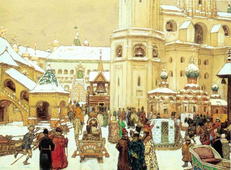 Ivan la grande piazza al Cremlino. XVII secolo   Apollinary Vasnetsov