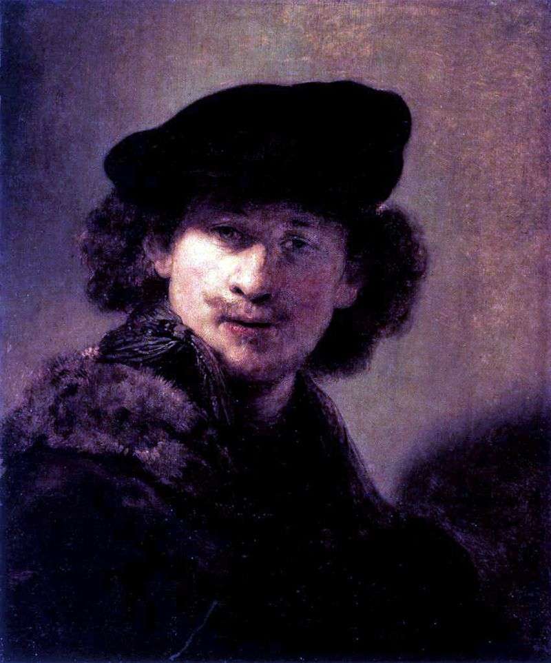 Autoritratto in berretto di velluto a coste   Rembrandt Harmens Van Rhine