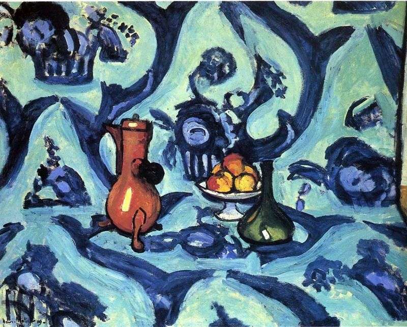 Natura morta con una tovaglia blu   Henri Matisse