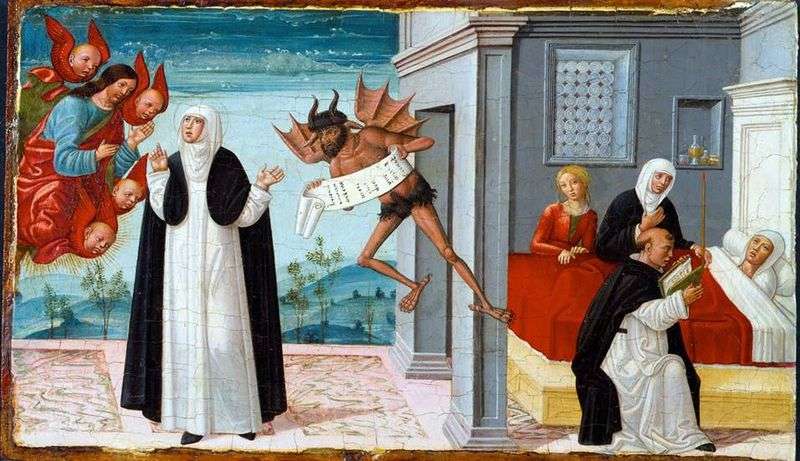 Santa Caterina da Siena chiede a Cristo di liberare Palmertin   Girolamo di Benvenuto