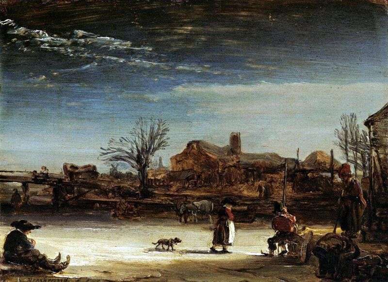 Paesaggio invernale   Rembrandt Harmens Van Rhine