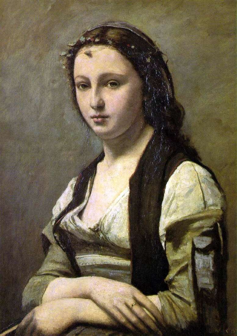 Donna con una perla   Camille Corot