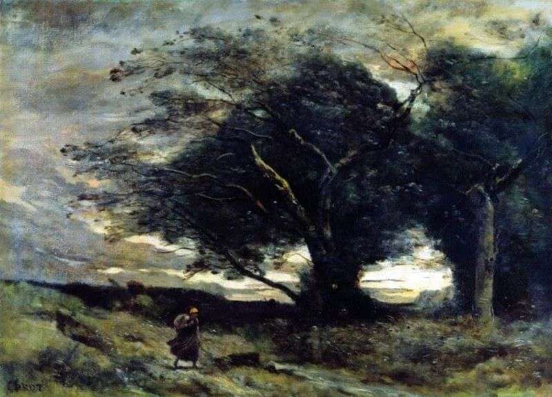 Raffica di vento   Camille Corot