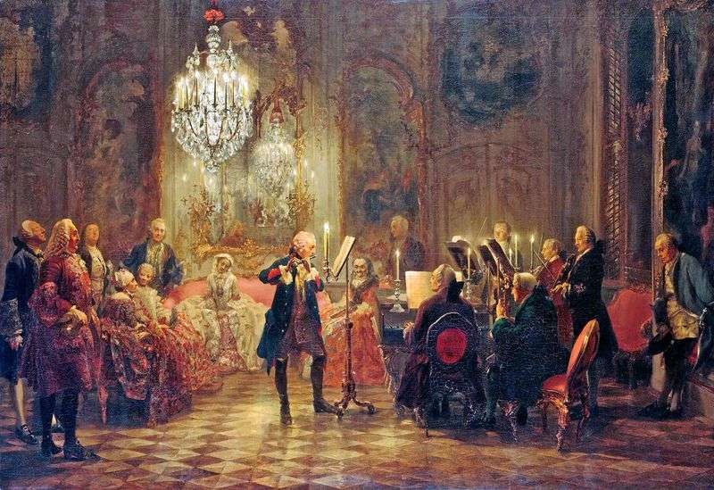 Concerto di Federico il Grande a Sans Souci   Adolf Menzel