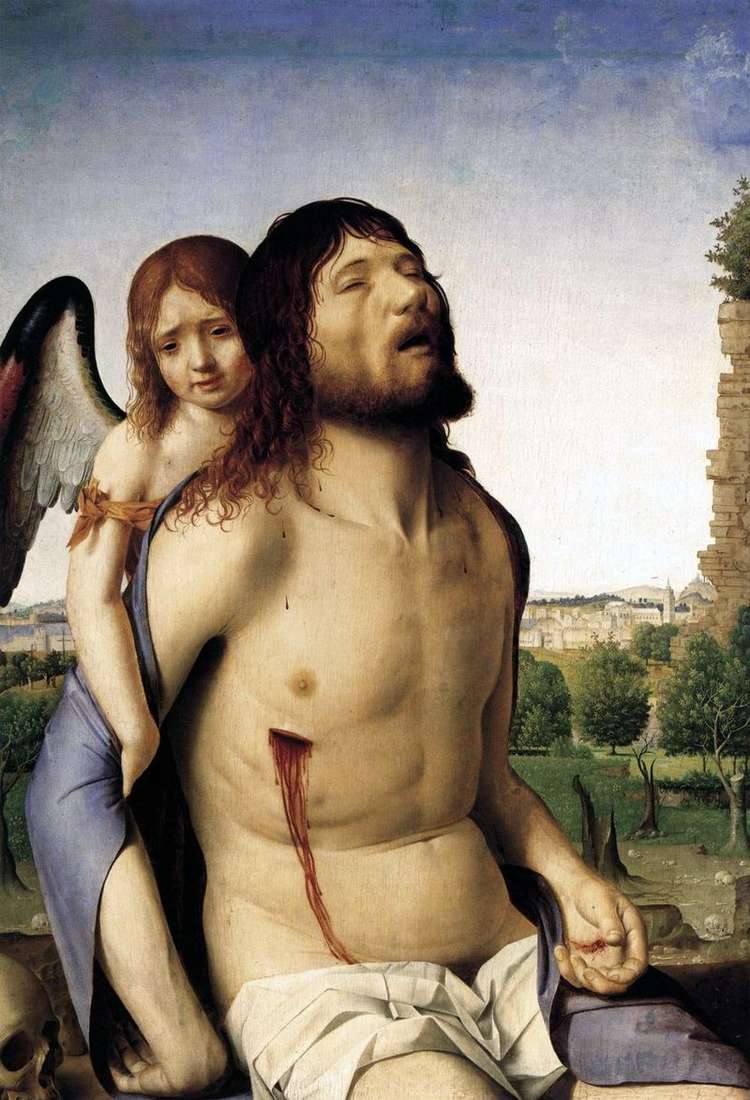 Cristo morto sostenuto da un angelo   Antonello da Messina