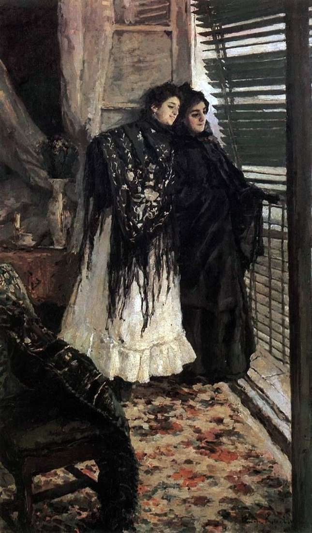 Sul balcone. Le donne spagnole Leonora e Ampara   Konstantin Korovin