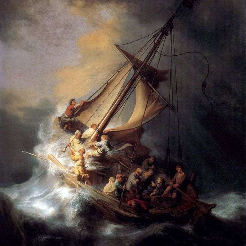Lo shuttle di Cristo in tempesta   Rembrandt Harmens Van Rhine