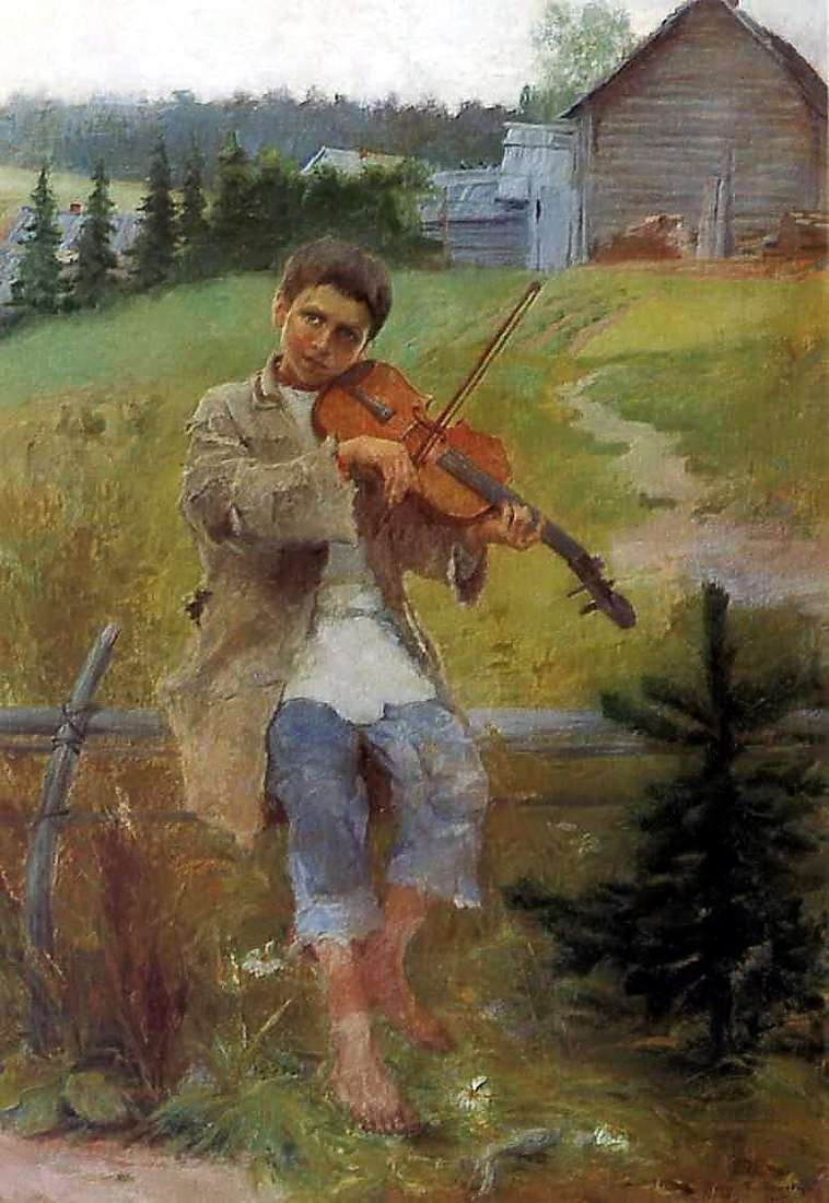Un ragazzo con un violino   Nikolai Petrovich Bogdanov Belsky