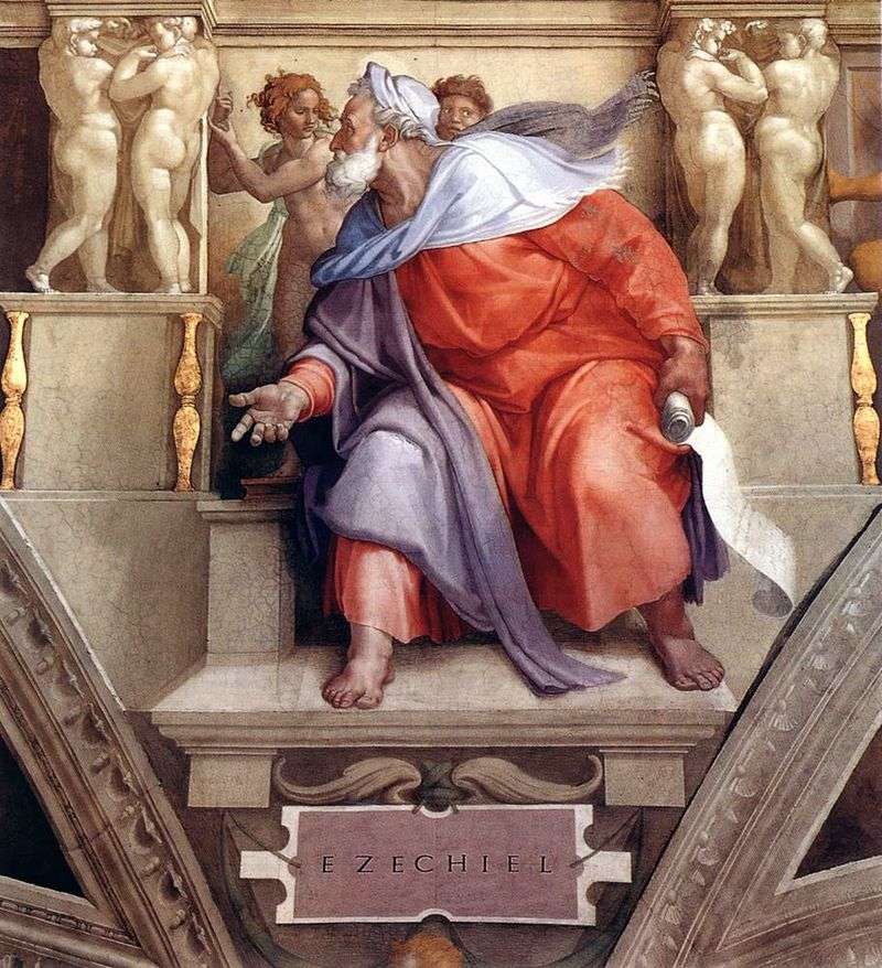 Il profeta Ezechiele (affresco)   Michelangelo Buonarroti