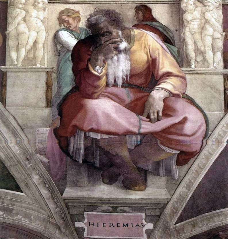 Il profeta Geremia (affresco)   Michelangelo Buonarroti