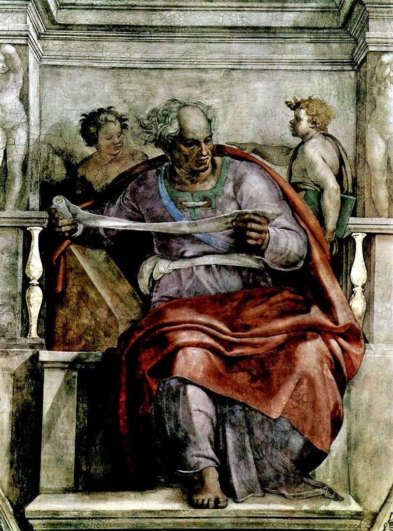 Il profeta Gioele (affresco)   Michelangelo Buonarroti