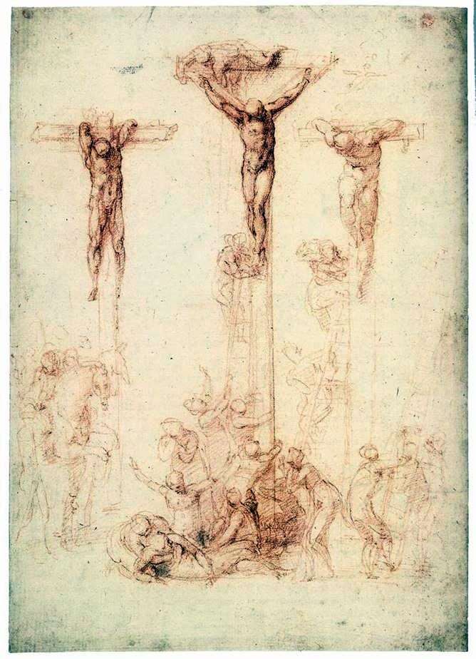 Etude con tre croci   Michelangelo Buonarroti