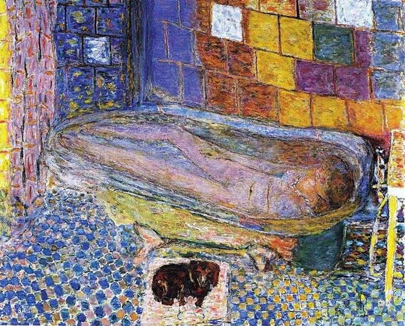 La signora con il cane nella vasca da bagno   Pierre Bonnard
