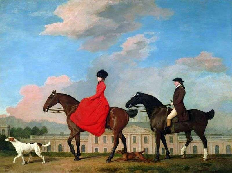 Ritratto di cavallo di John Masters e Sophia Masters nella Kolvik Hall   George Stubbs