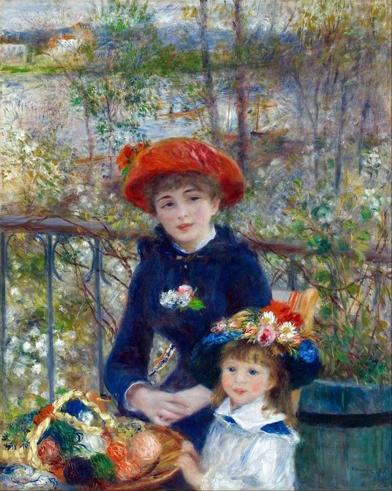 Sulla terrazza (due sorelle)   Pierre Auguste Renoir