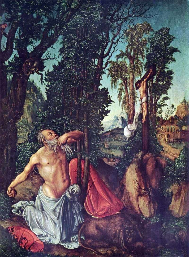 Pentimento di San Girolamo   Lukas Cranach