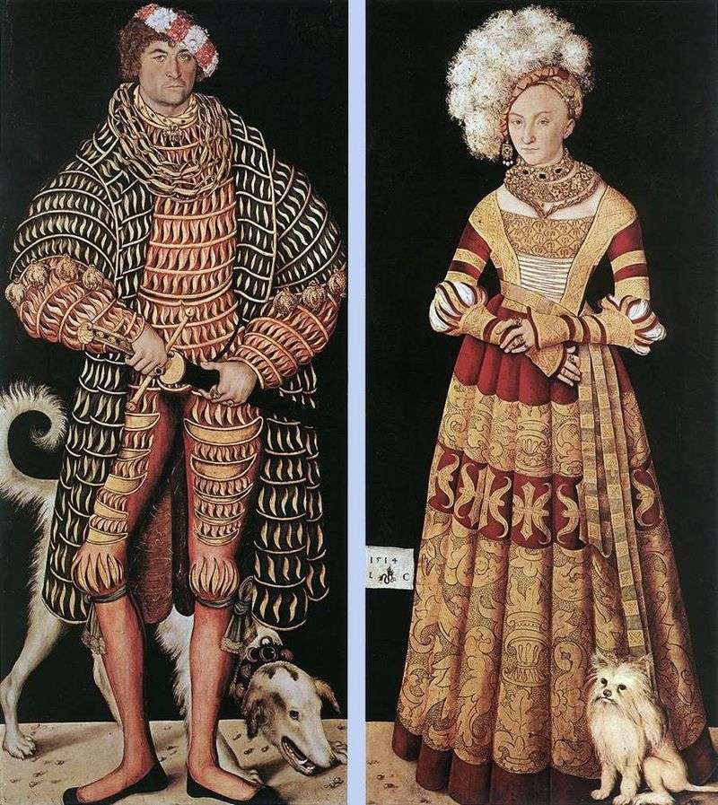 Ritratto del duca Heinrich il Pio e di sua moglie Caterina del Meclemburgo   Lucas Cranach