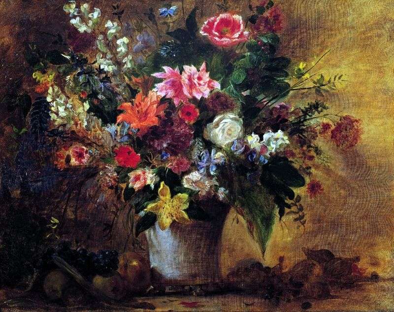 Fiori e frutta   Eugene Delacroix