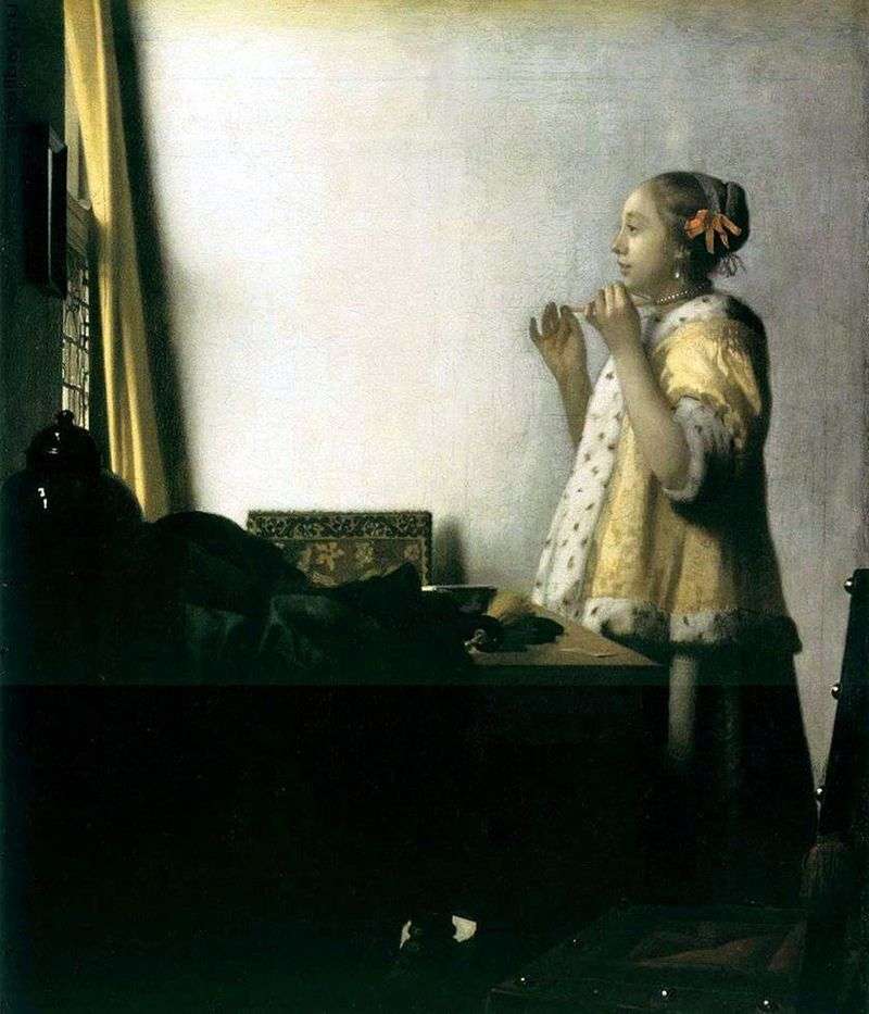 Ragazza che prova una collana   Jan Vermeer