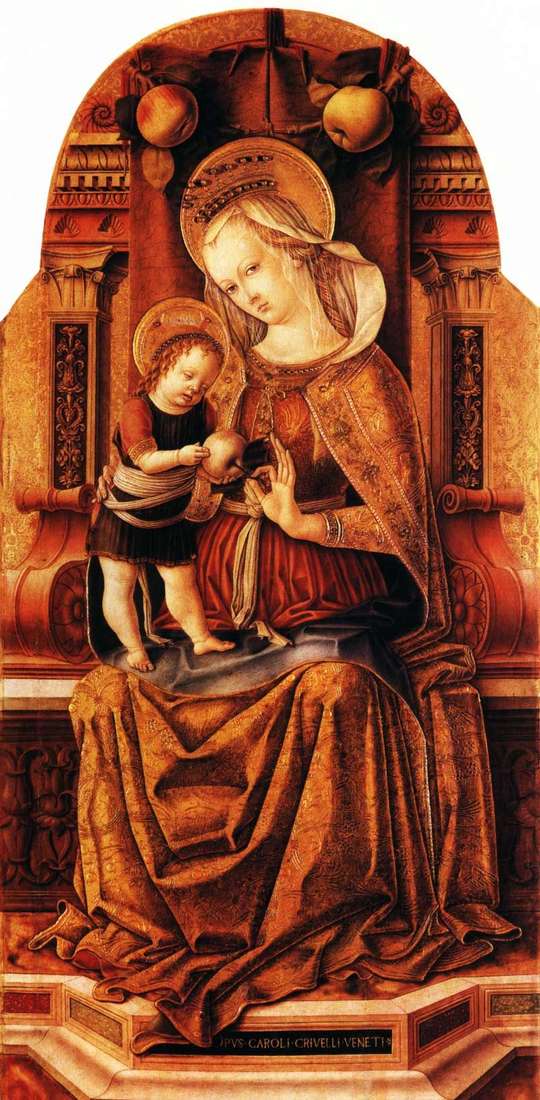 Maria con il bambino sul trono   Carlo Crivelli