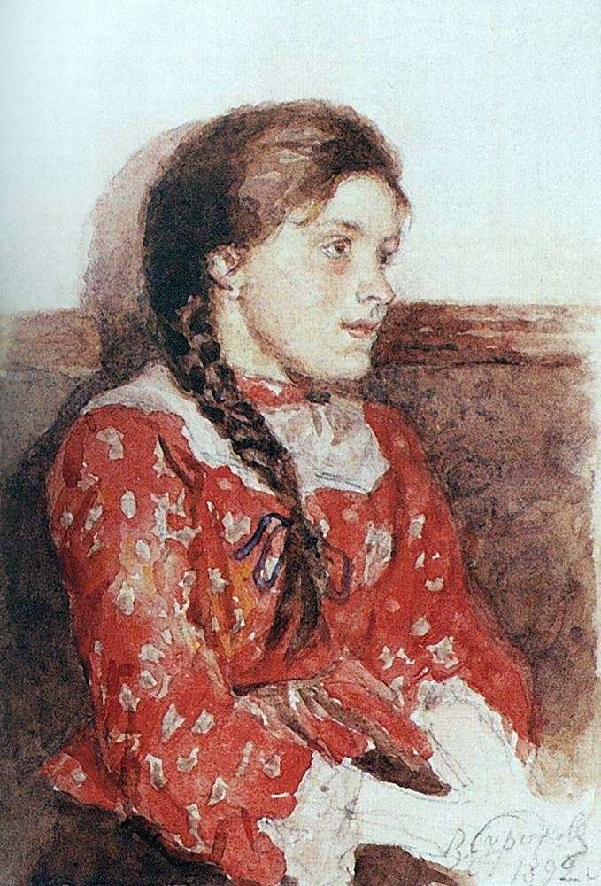 Una ragazza in un maglione rosso   Vasily Surikov