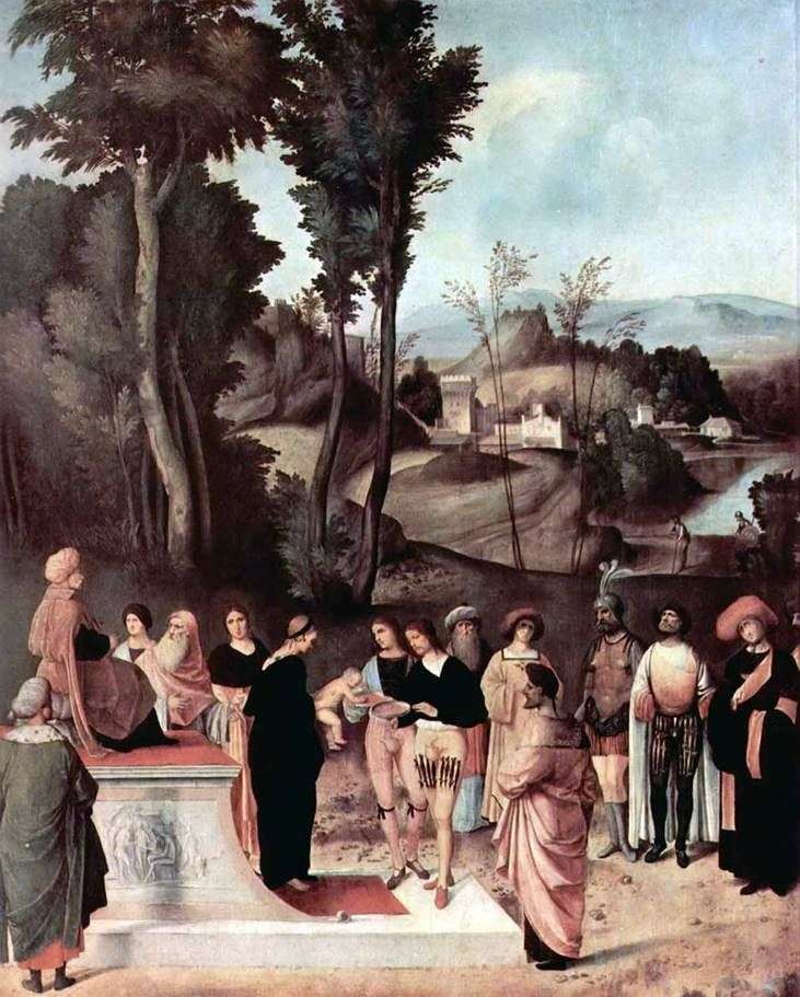The Test of Moses by Fire   Giorgione