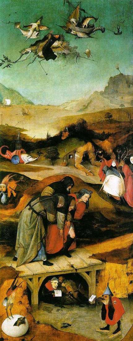 Il volo e la caduta di SantAntonio. Trittico Ala sinistra   Hieronymus Bosch