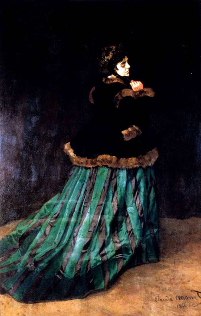 Donna in abito verde   Claude Monet