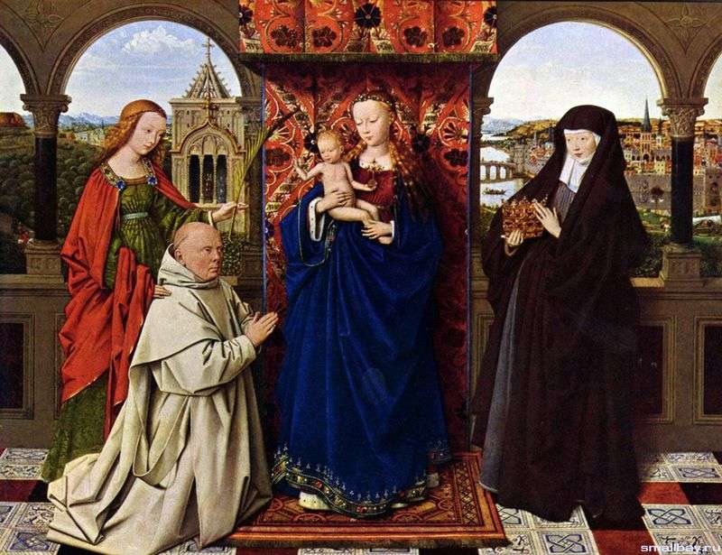 Madonna con un monaco certosino   Jan van Eyck