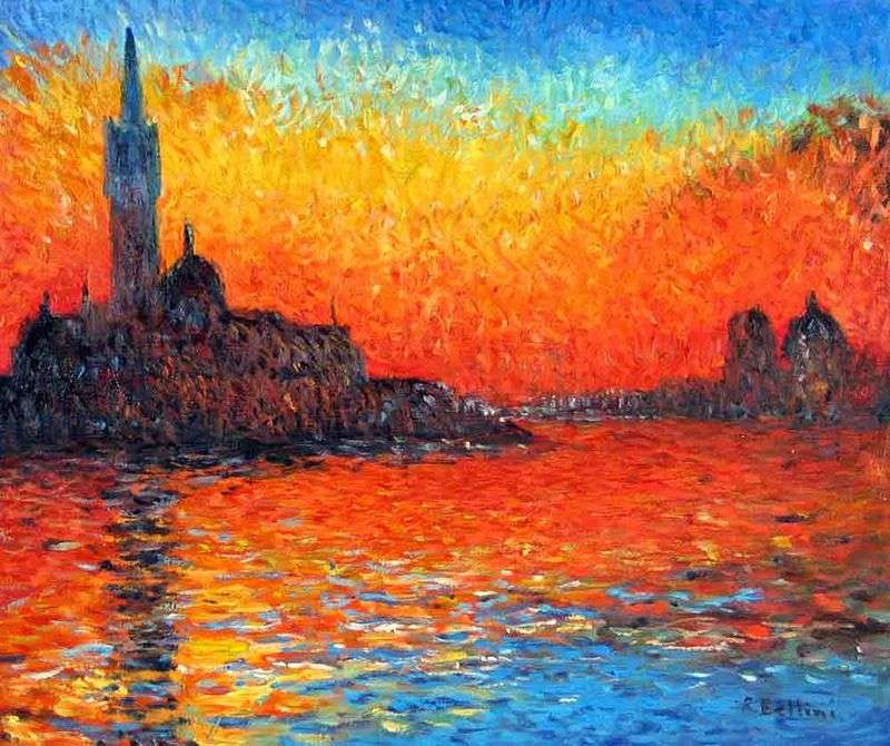 Tramonto a Venezia   Claude Monet
