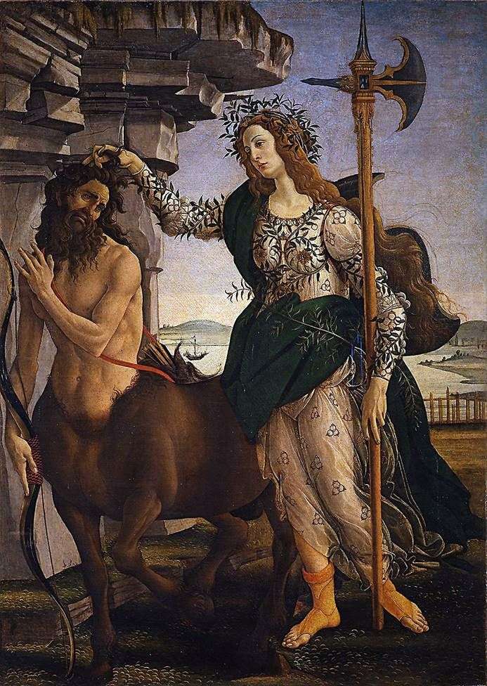 Athena Pallas e il centauro   Sandro Botticelli