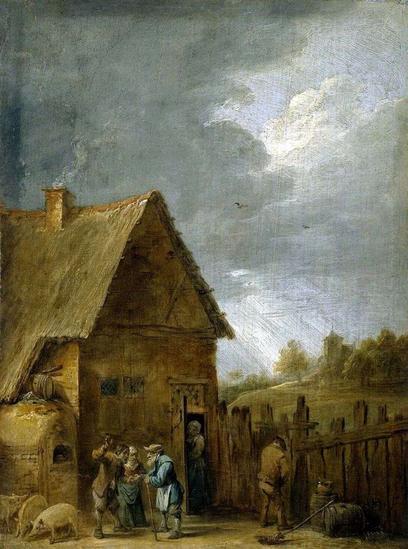 Il cortile di una casa contadina   David Teniers